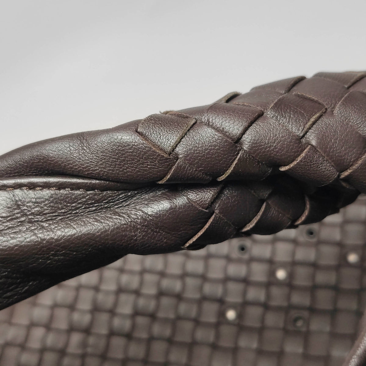Bottega Veneta Intrecciato Hobo Eyelets Dark Brown