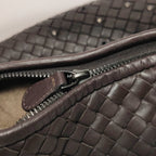 Bottega Veneta Intrecciato Hobo Eyelets Dark Brown