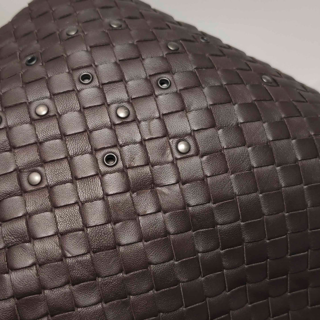 Bottega Veneta Intrecciato Hobo Eyelets Dark Brown