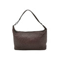 Bottega Veneta Intrecciato Shoulder Bag Burgundy