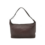 Bottega Veneta Intrecciato Shoulder Bag Burgundy