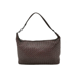Bottega Veneta Intrecciato Shoulder Bag Burgundy