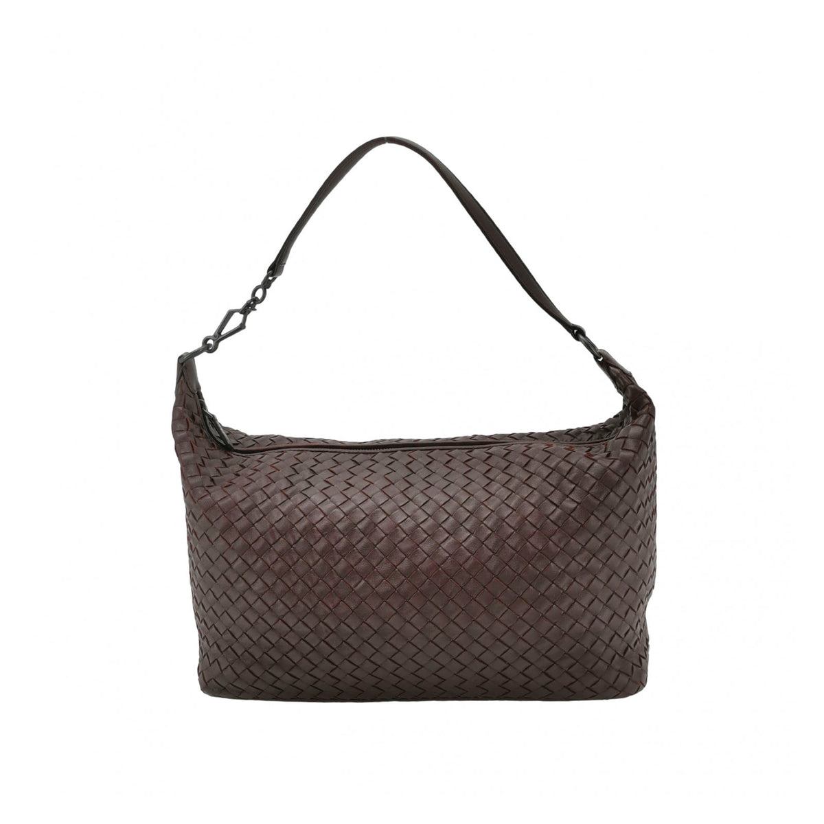 Bottega Veneta Intrecciato Shoulder Bag Burgundy