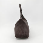Bottega Veneta Intrecciato Shoulder Bag Burgundy