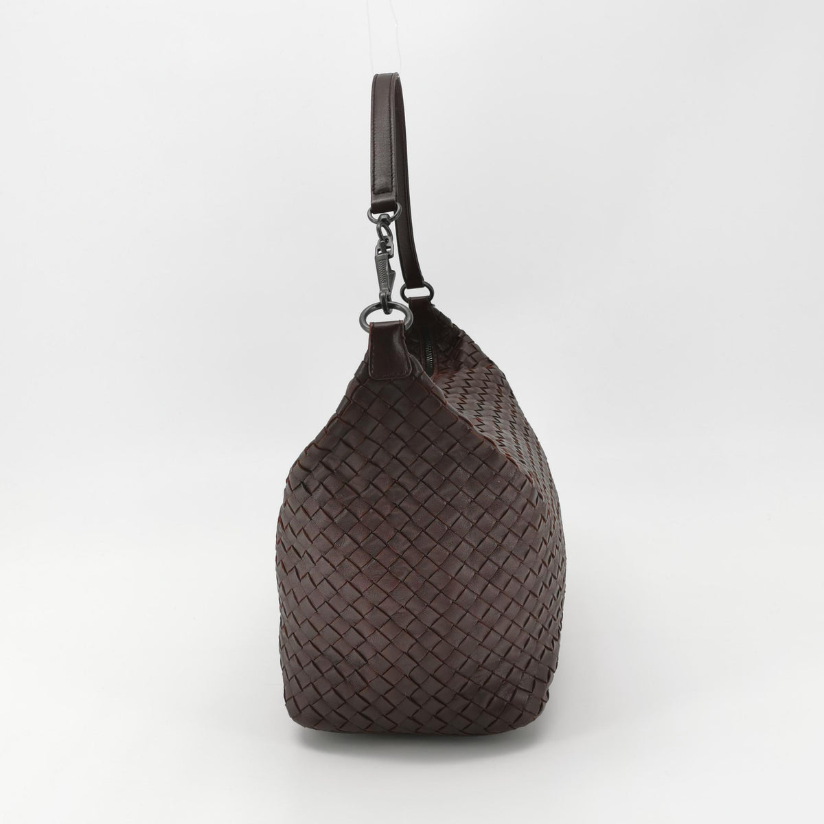 Bottega Veneta Intrecciato Shoulder Bag Burgundy