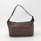 Bottega Veneta Intrecciato Shoulder Bag Burgundy