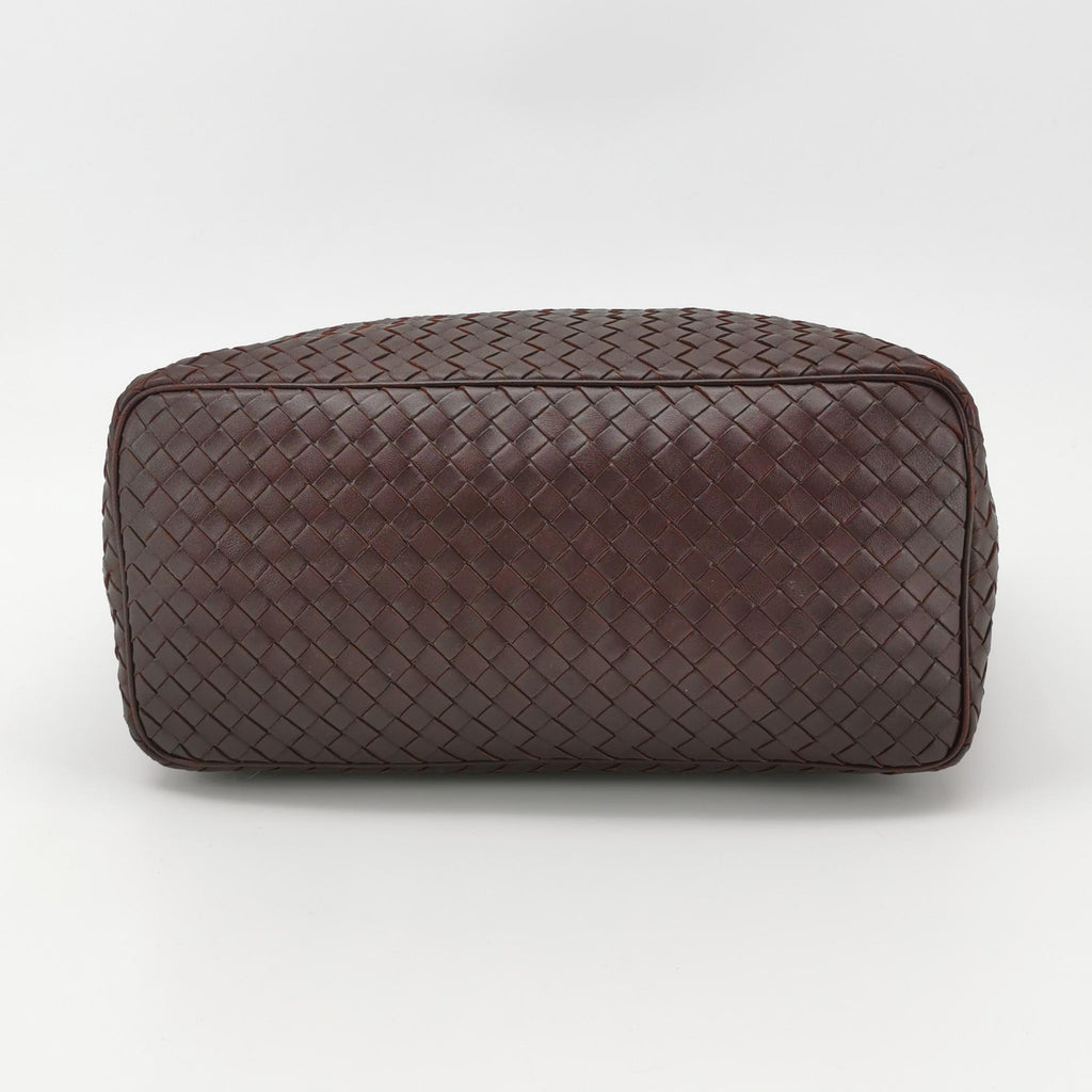 Bottega Veneta Intrecciato Shoulder Bag Burgundy