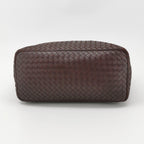 Bottega Veneta Intrecciato Shoulder Bag Burgundy