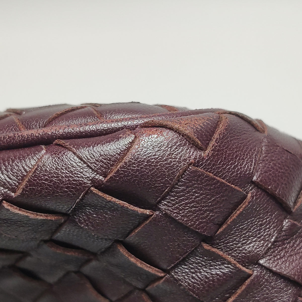 Bottega Veneta Intrecciato Shoulder Bag Burgundy