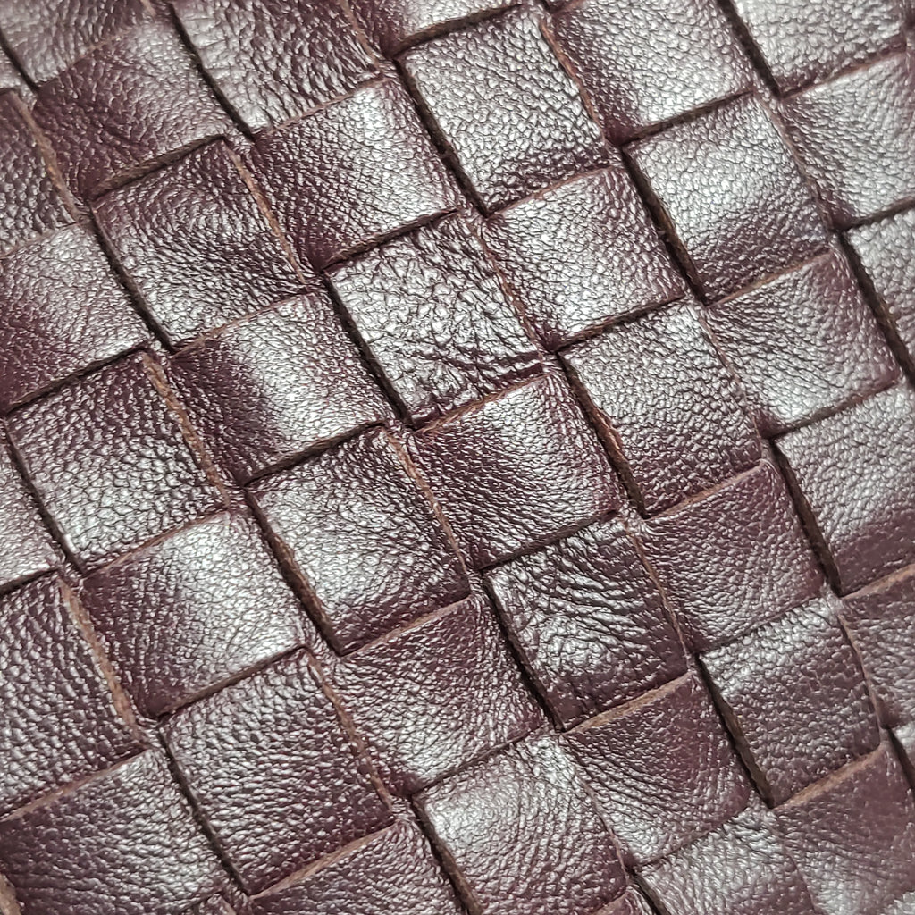 Bottega Veneta Intrecciato Shoulder Bag Burgundy