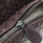 Bottega Veneta Intrecciato Shoulder Bag Burgundy