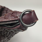 Bottega Veneta Intrecciato Shoulder Bag Burgundy