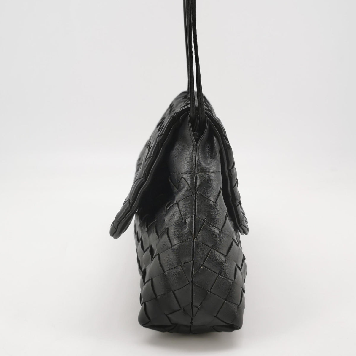 Bottega Veneta Giorno Intrecciato Flap Black
