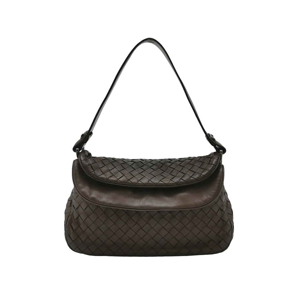 Bottega Veneta Intrecciato Double Flap Shoulder Bag