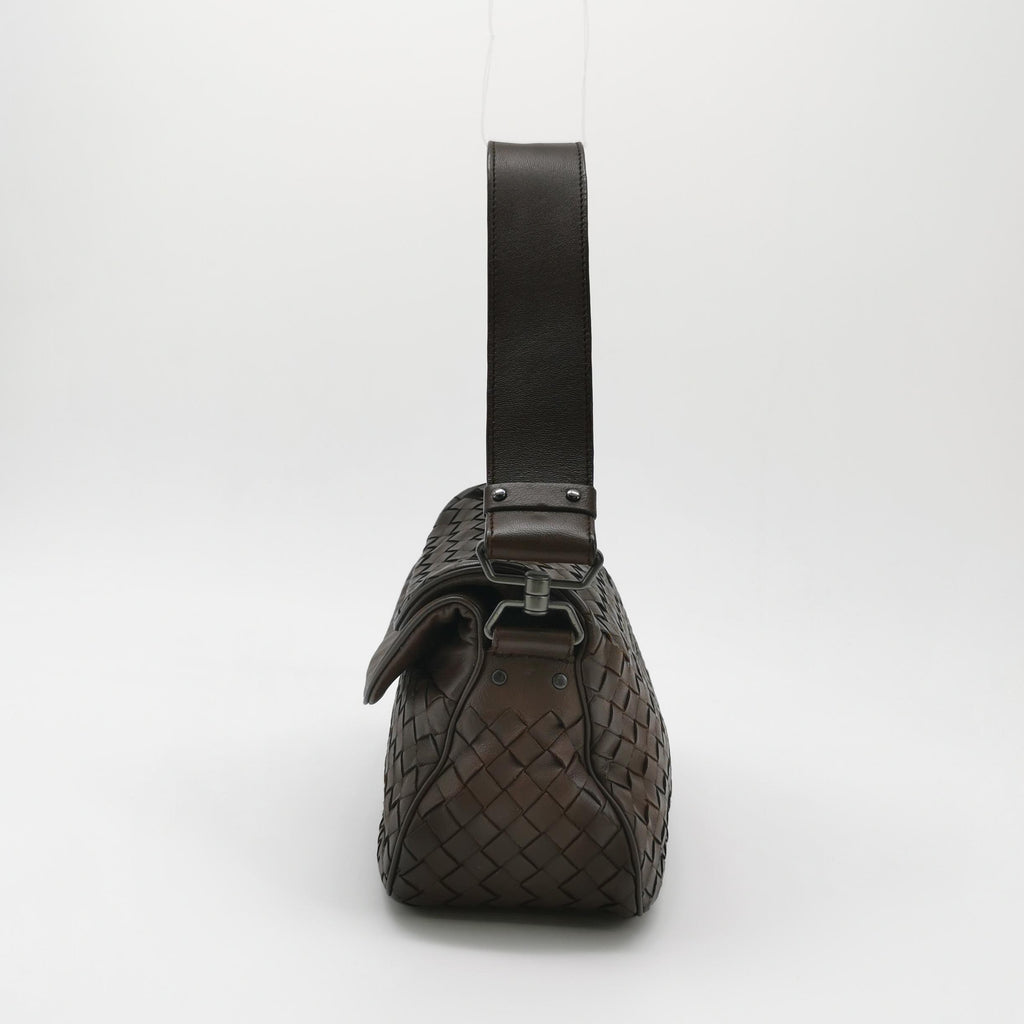 Bottega Veneta Intrecciato Double Flap Shoulder Bag