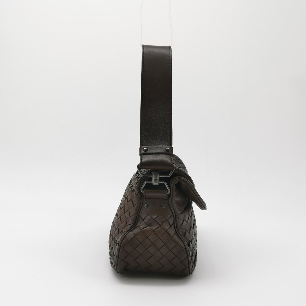 Bottega Veneta Intrecciato Double Flap Shoulder Bag