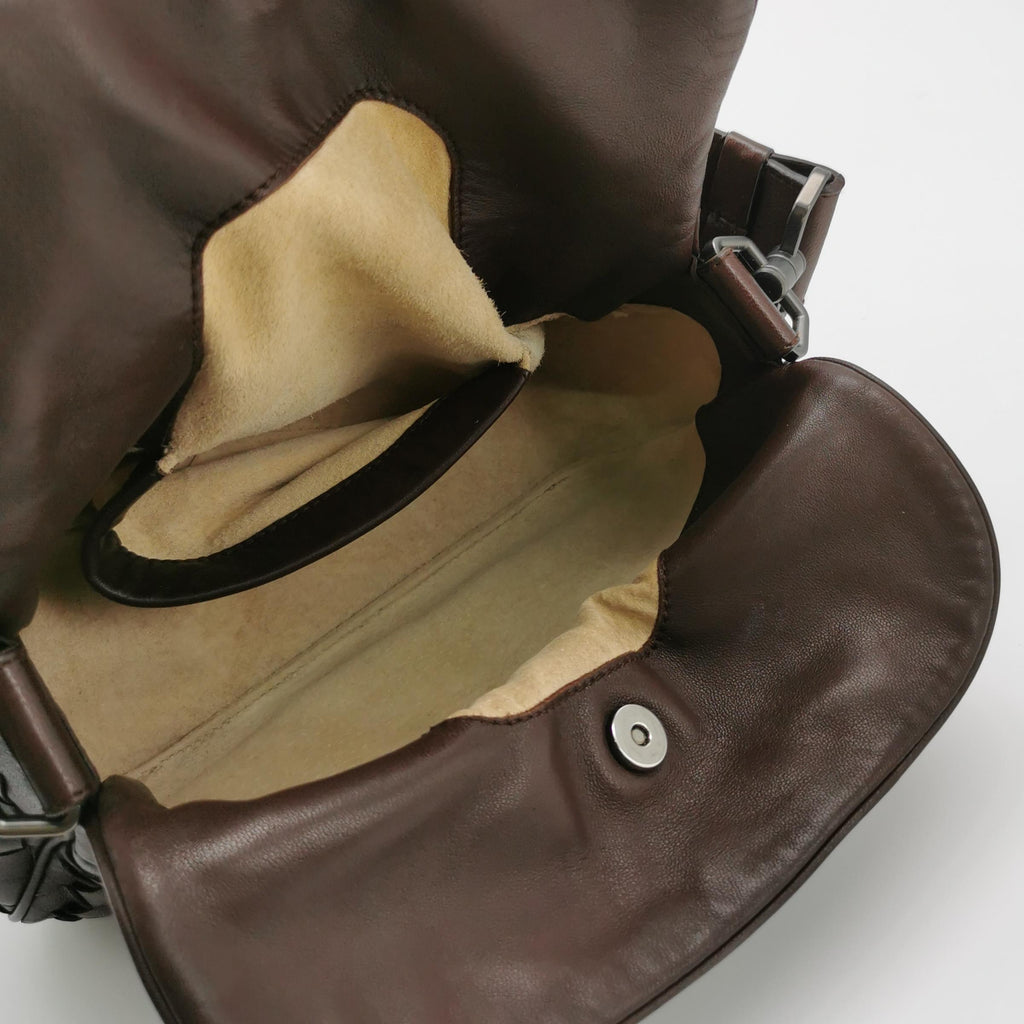 Bottega Veneta Intrecciato Double Flap Shoulder Bag