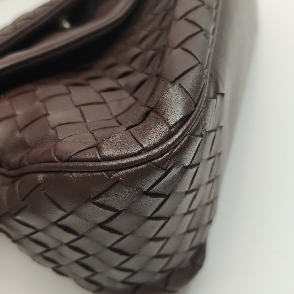 Bottega Veneta Intrecciato Double Flap Shoulder Bag