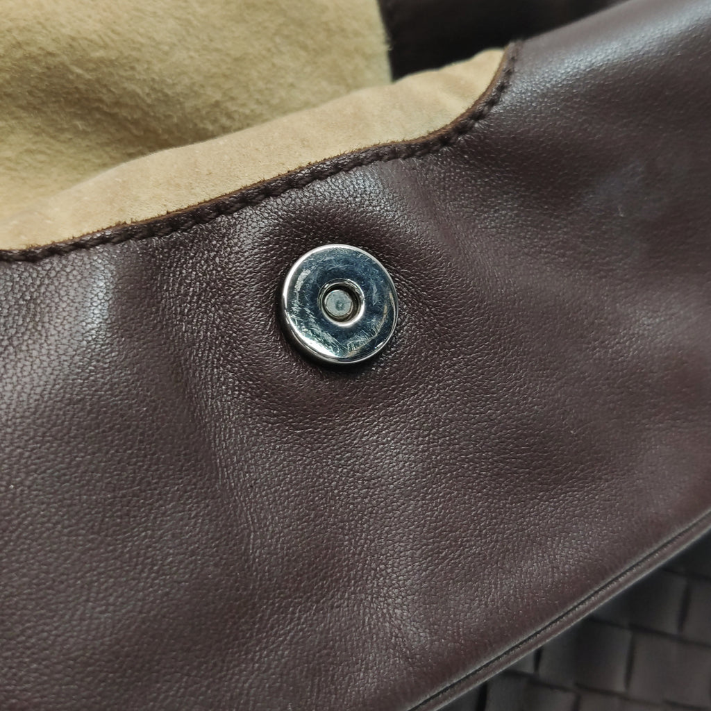 Bottega Veneta Intrecciato Double Flap Shoulder Bag
