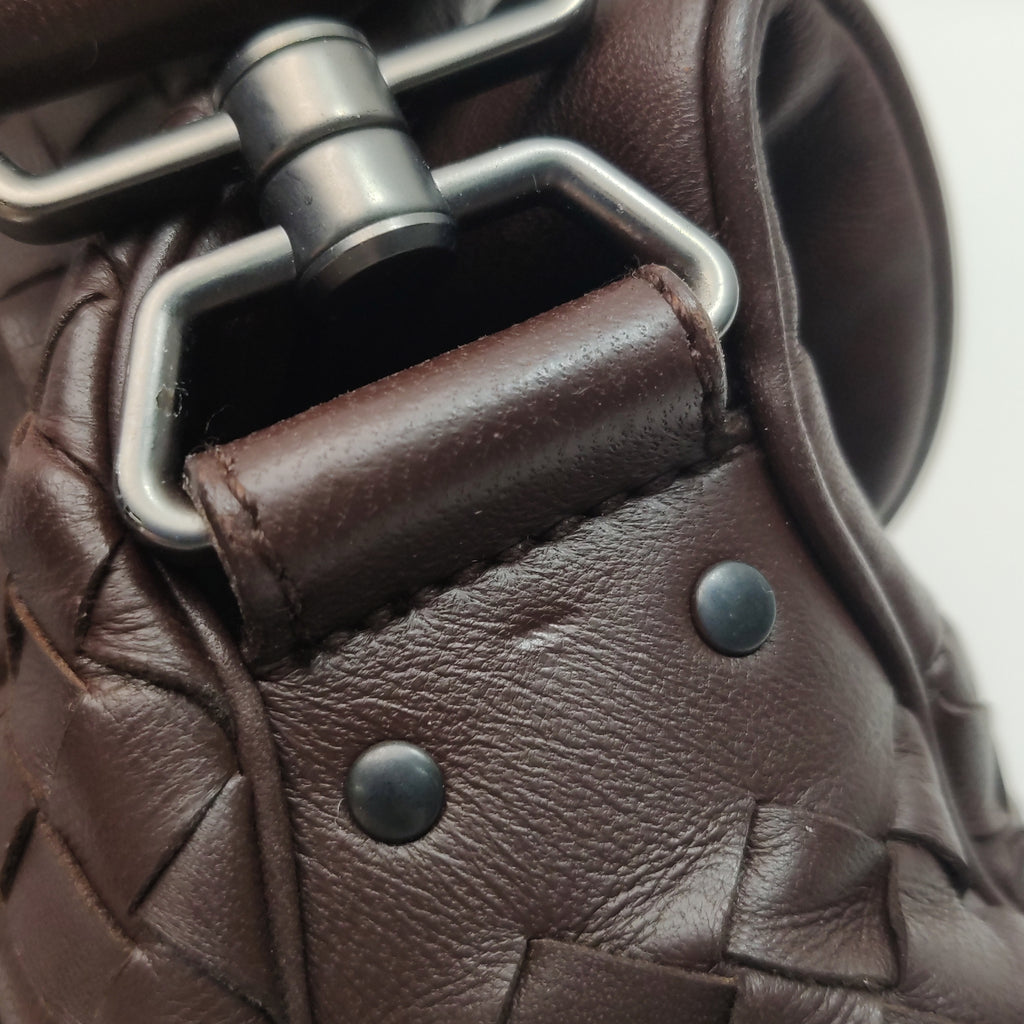 Bottega Veneta Intrecciato Double Flap Shoulder Bag