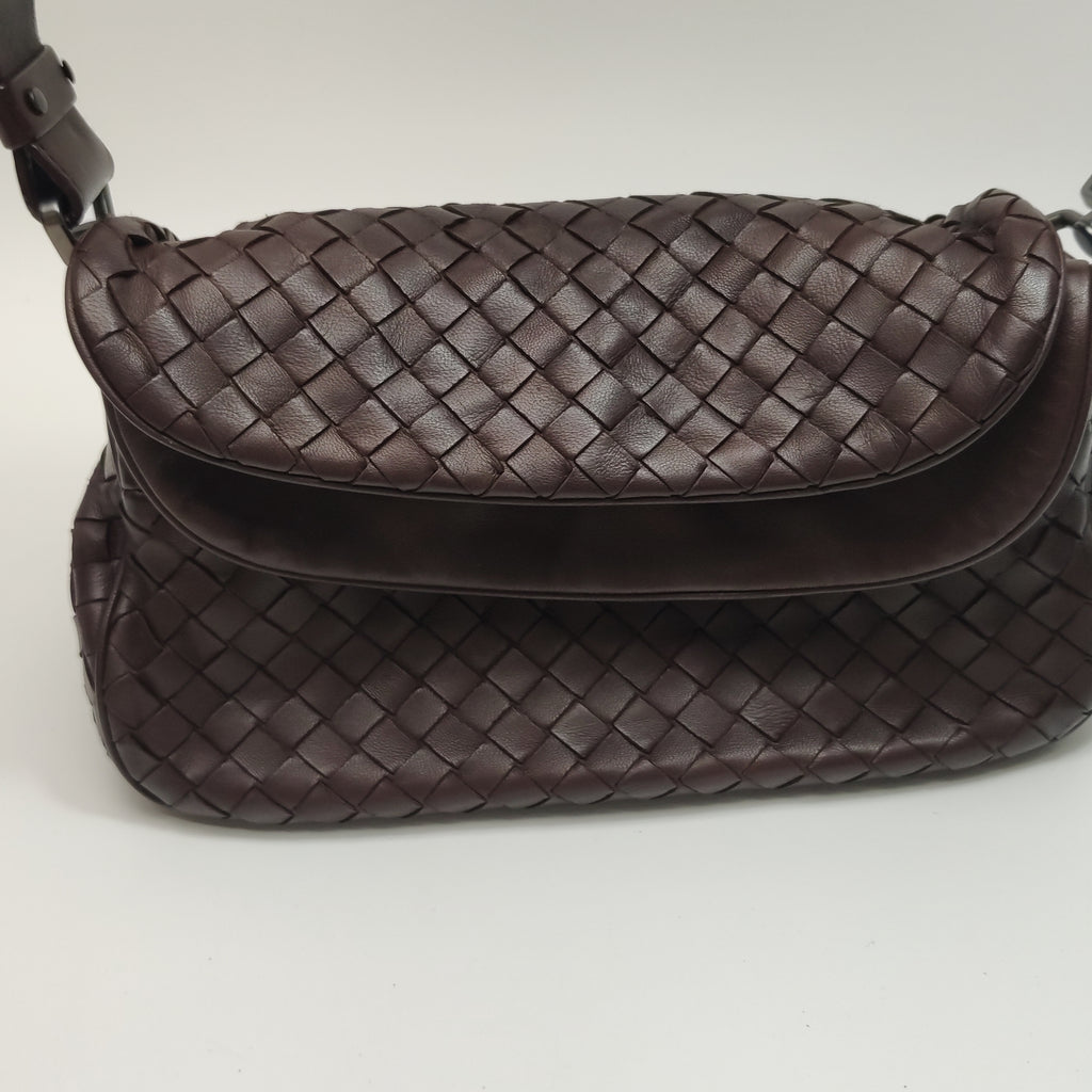 Bottega Veneta Intrecciato Double Flap Shoulder Bag