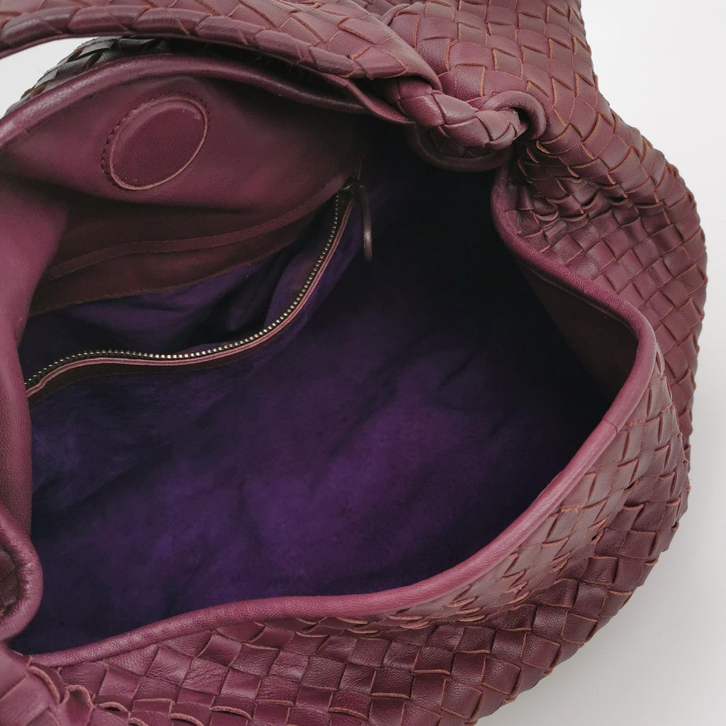 Bottega Veneta Sloane Intrecciato Hobo Burgundy