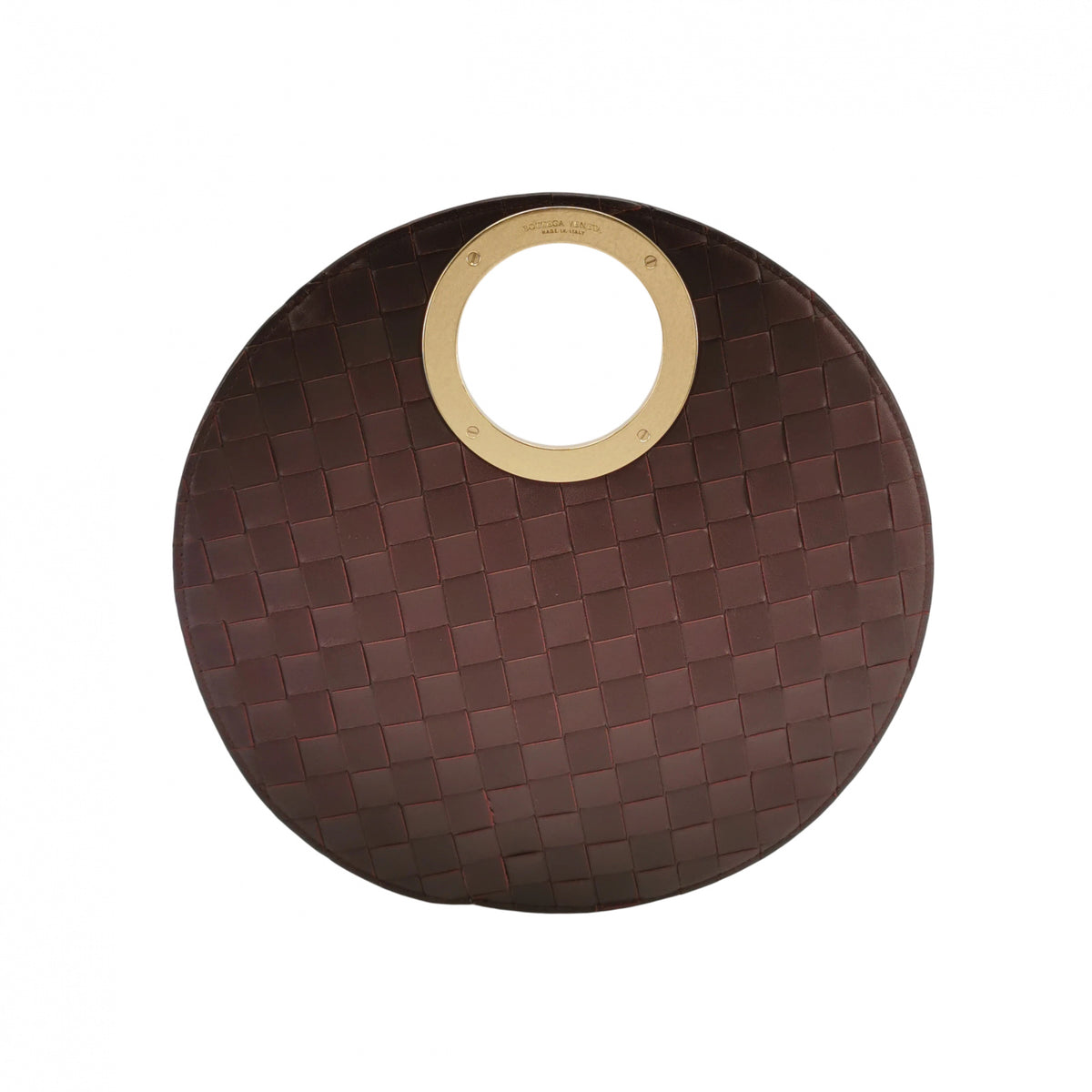Bottega Veneta Round Rim Clutch Burdundy