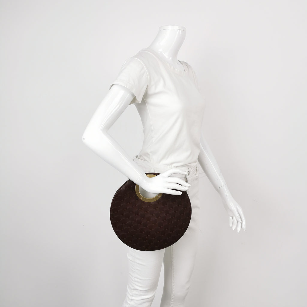 Bottega Veneta Round Rim Clutch Burdundy