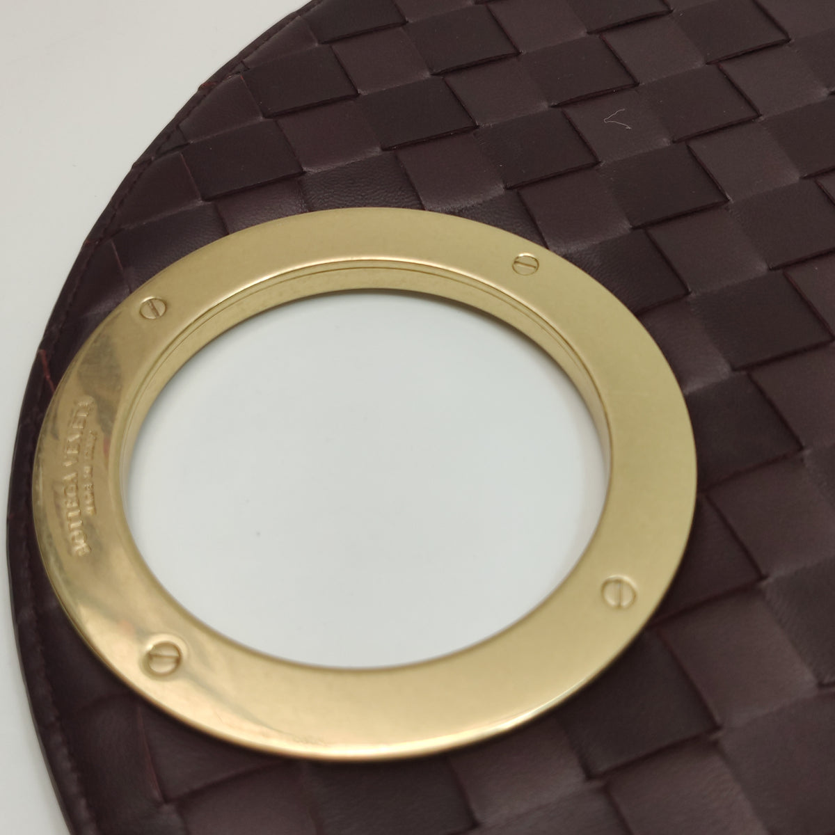 Bottega Veneta Round Rim Clutch Burdundy