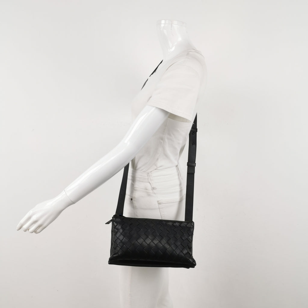 Bottega Veneta Triple Zip Messenger Bag