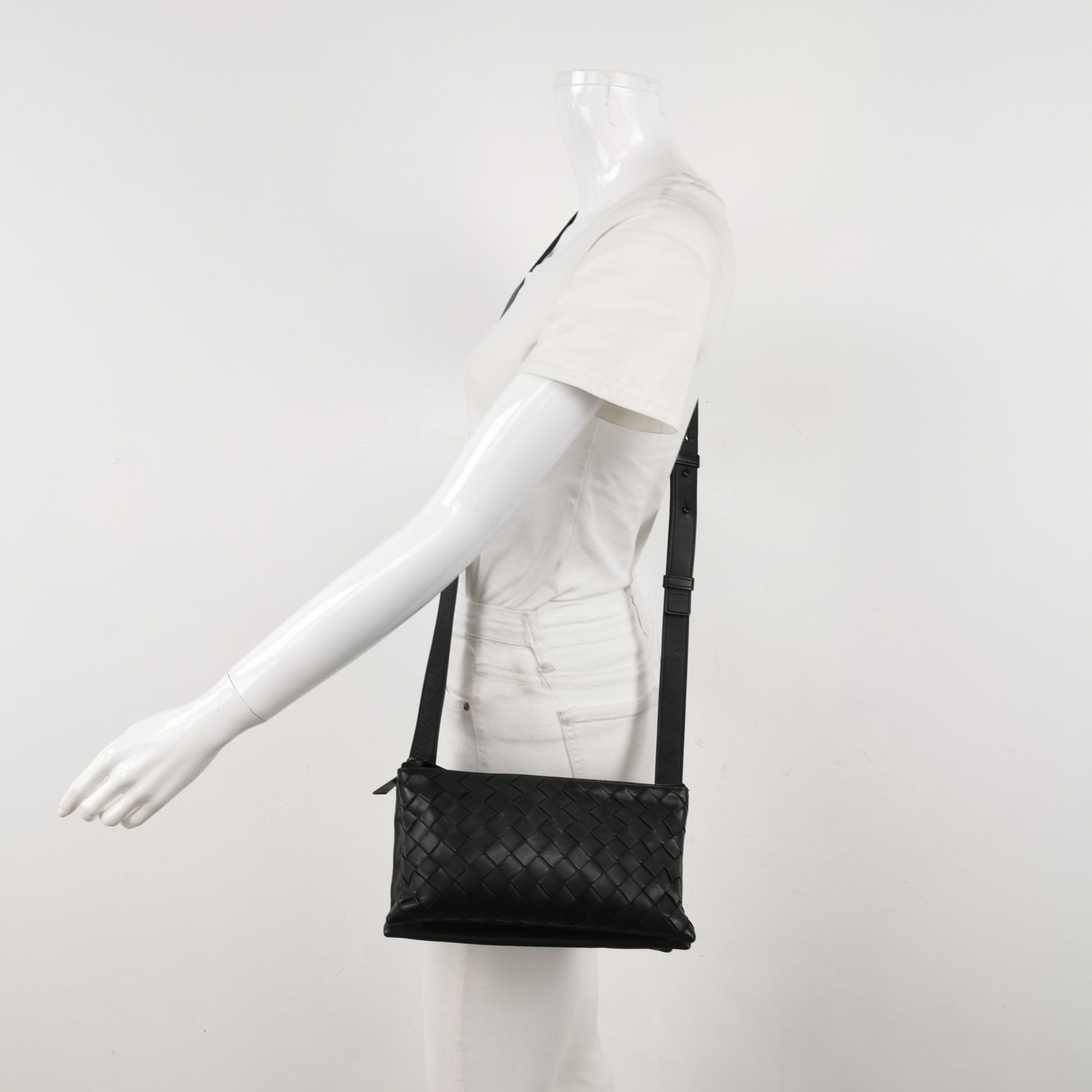 Bottega Veneta Triple Zip Messenger Bag