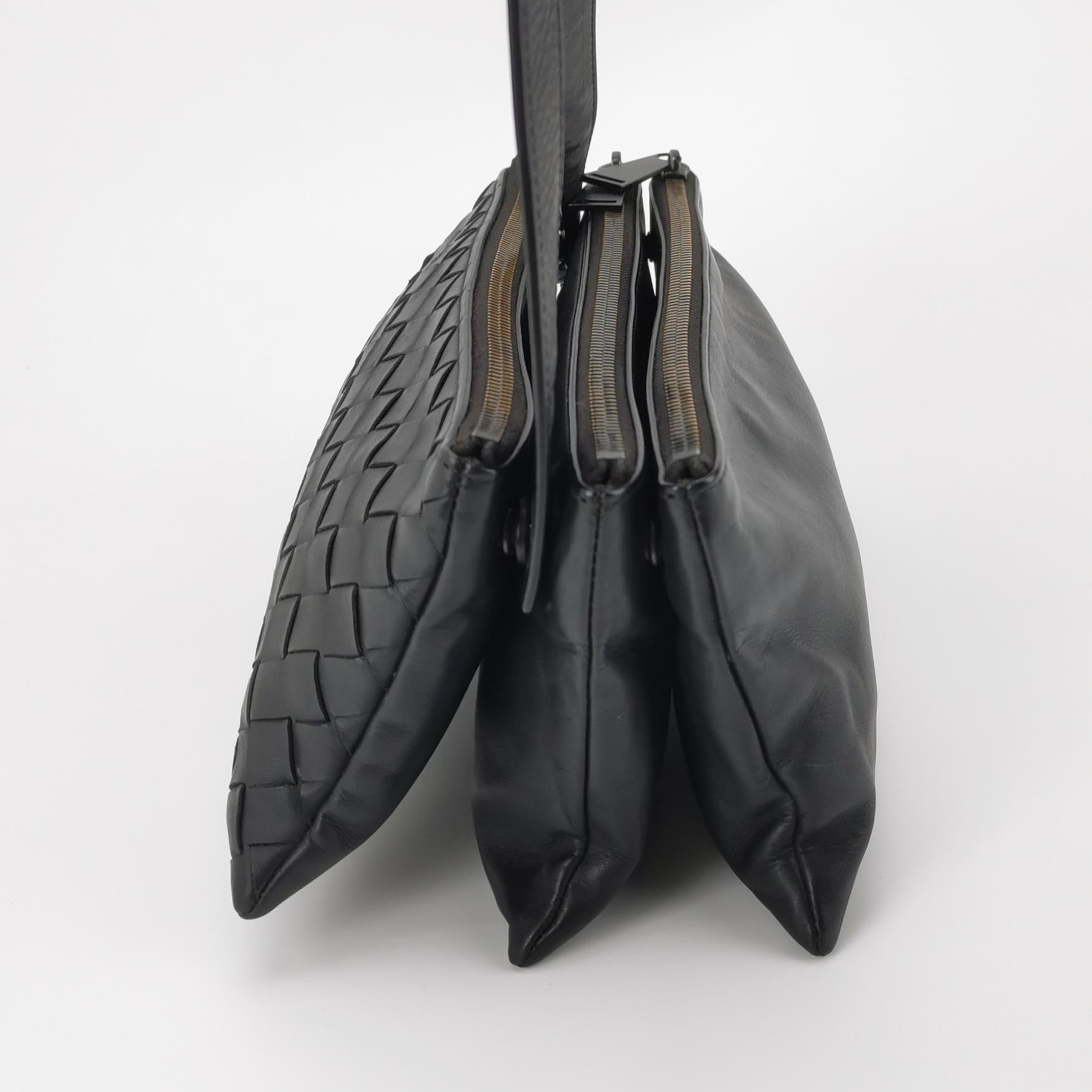 Bottega Veneta Triple Zip Messenger Bag