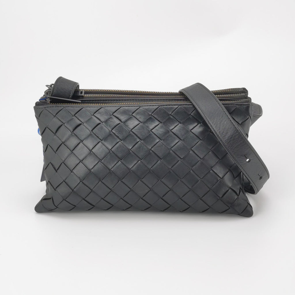 Bottega Veneta Triple Zip Messenger Bag