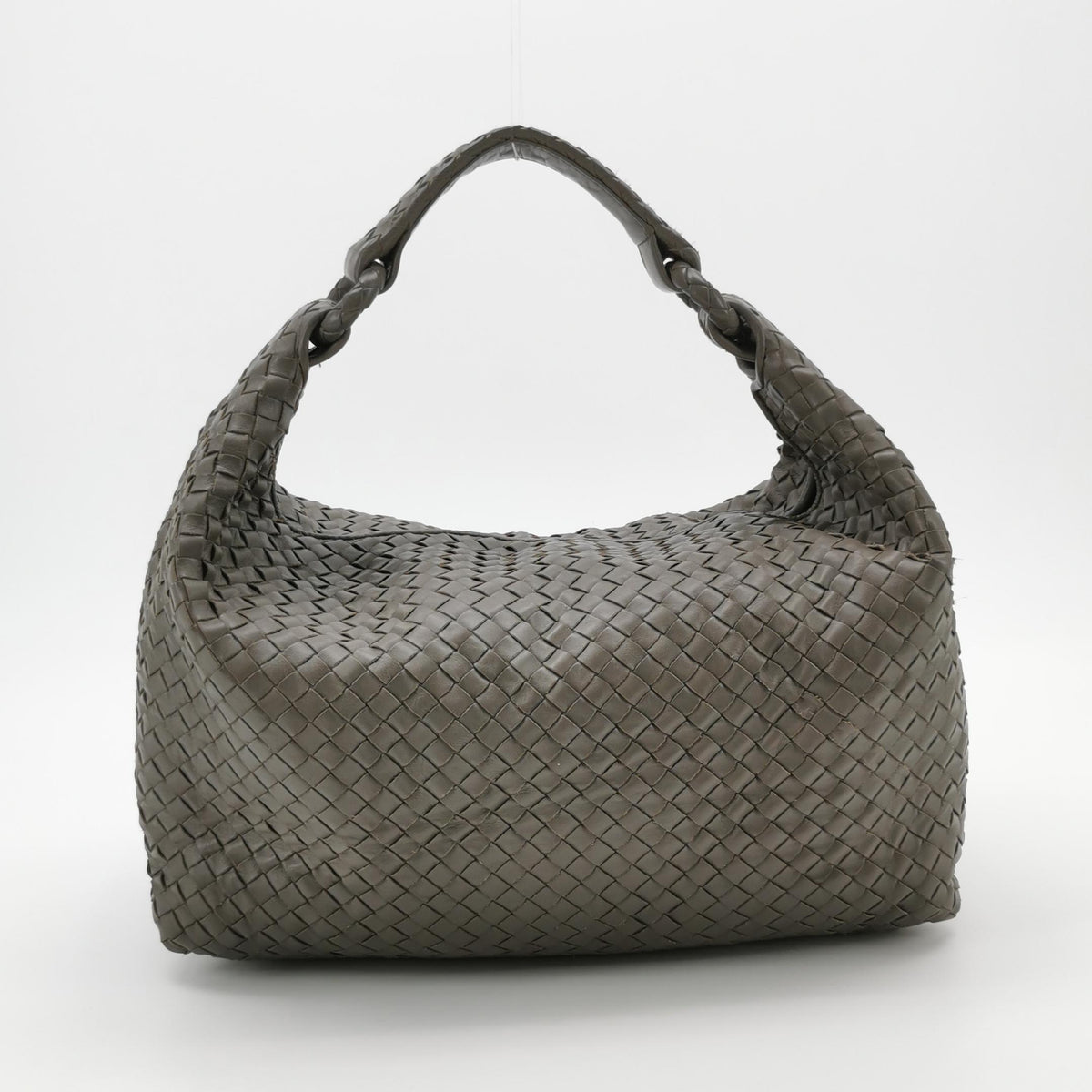 Bottega Veneta Intrecciato Sloane Shoulder Bag Gray