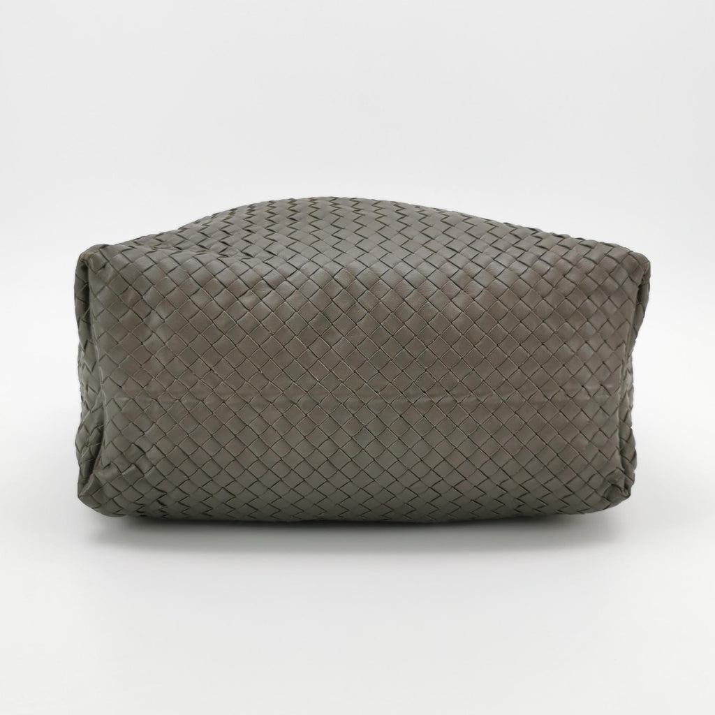 Bottega Veneta Intrecciato Sloane Shoulder Bag Gray