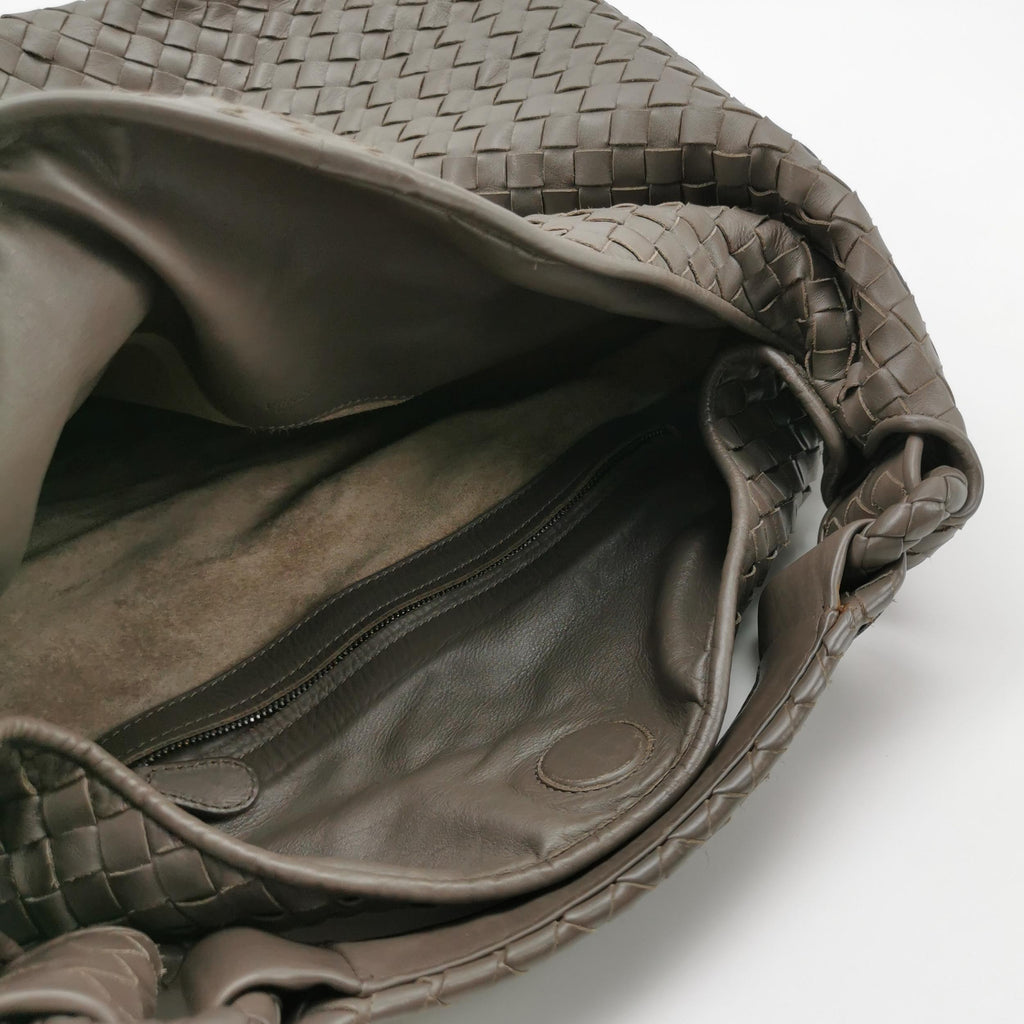 Bottega Veneta Intrecciato Sloane Shoulder Bag Gray