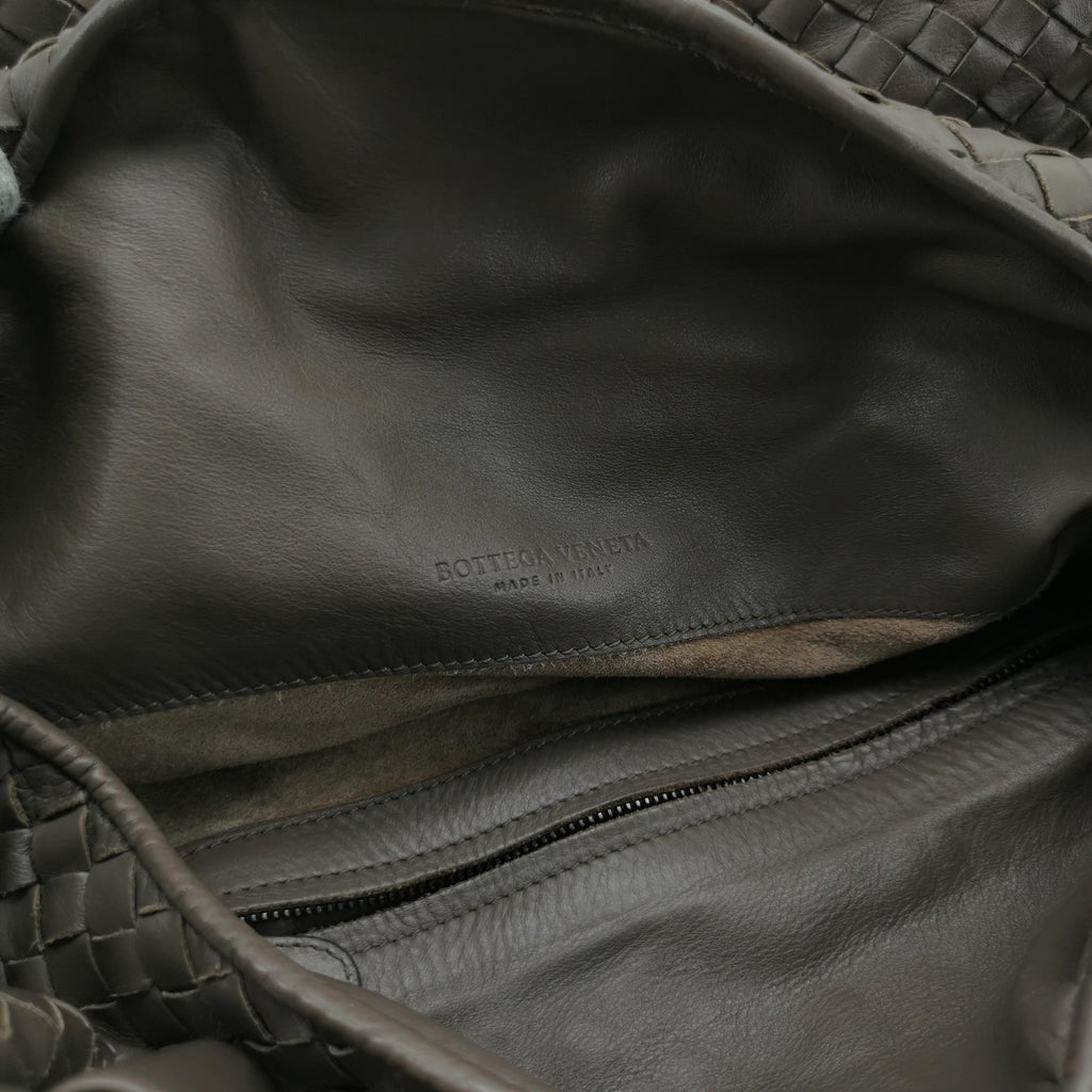 Bottega Veneta Intrecciato Sloane Shoulder Bag Gray