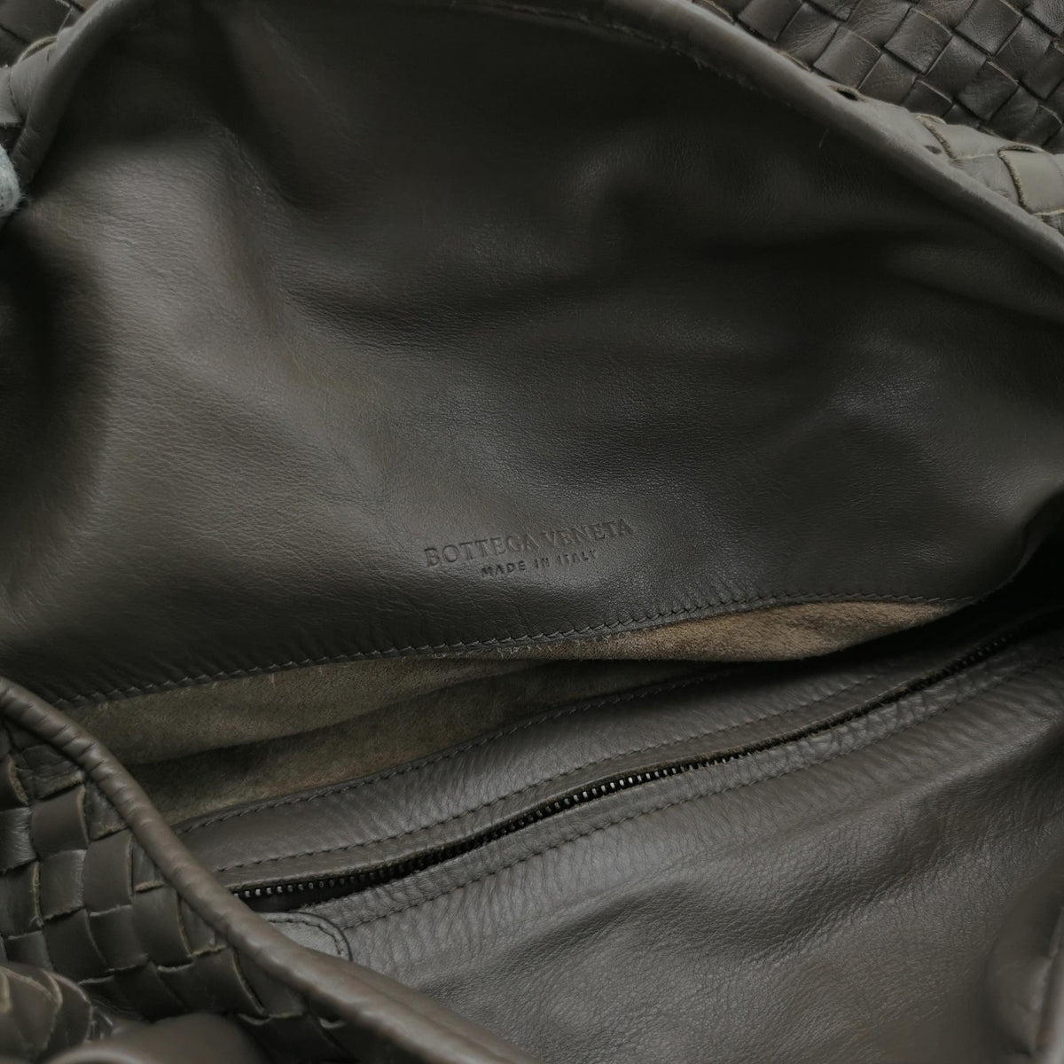 Bottega Veneta Intrecciato Sloane Shoulder Bag Gray