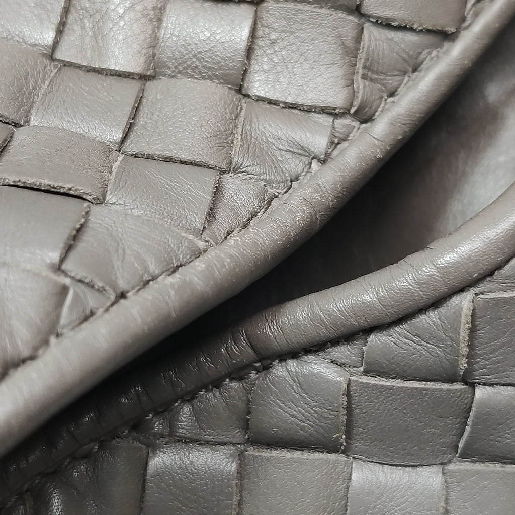 Bottega Veneta Intrecciato Sloane Shoulder Bag Gray