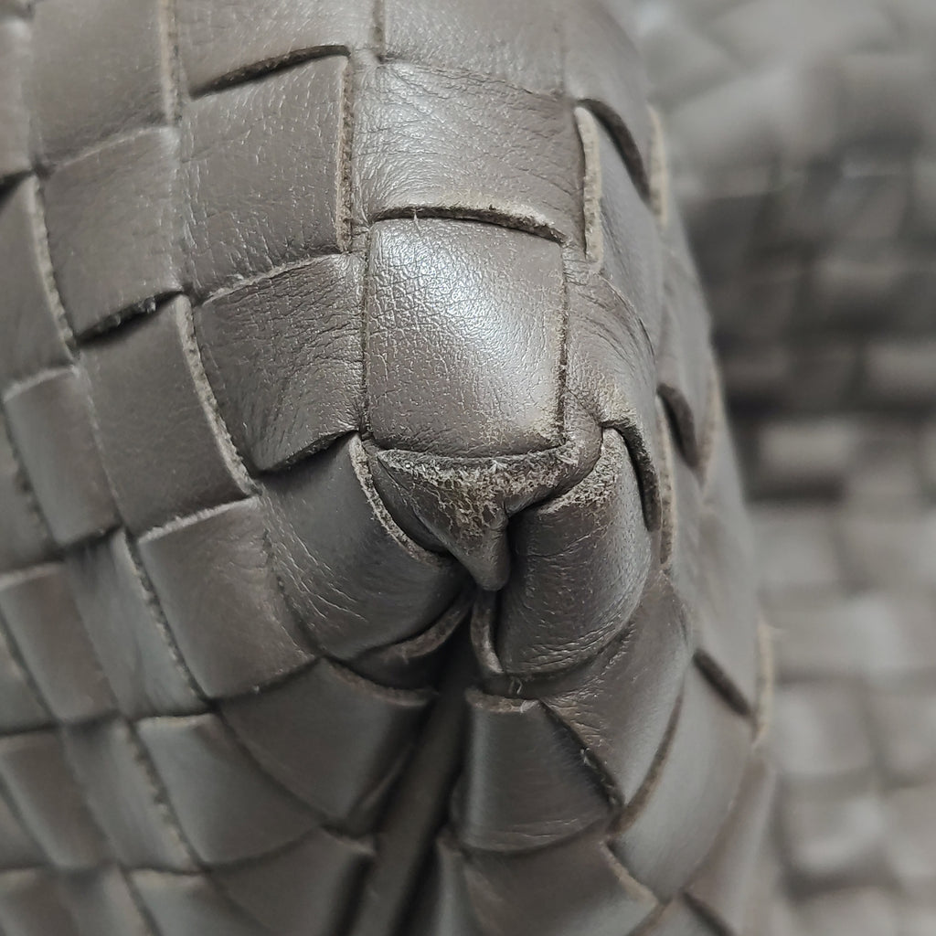Bottega Veneta Intrecciato Sloane Shoulder Bag Gray