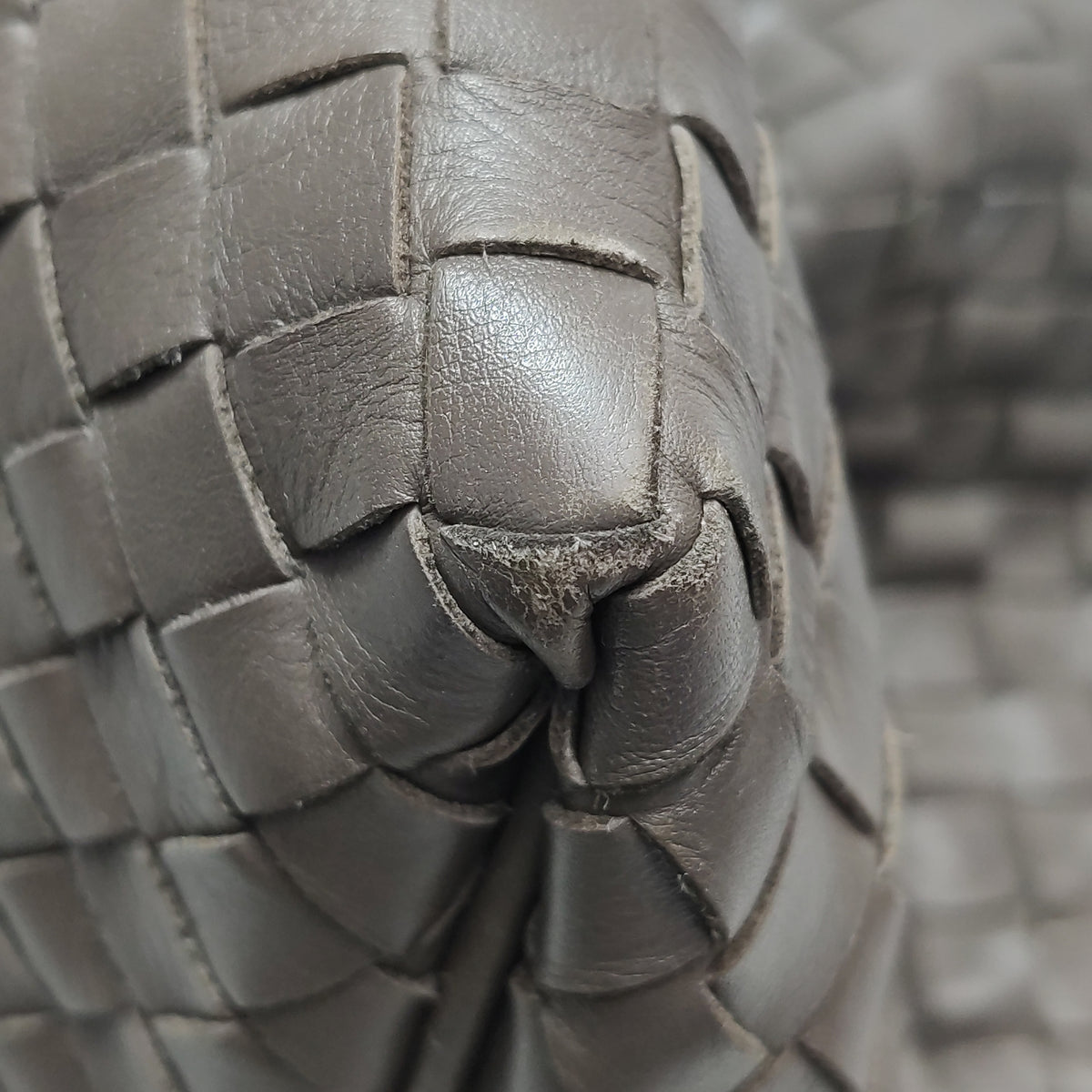 Bottega Veneta Intrecciato Sloane Shoulder Bag Gray