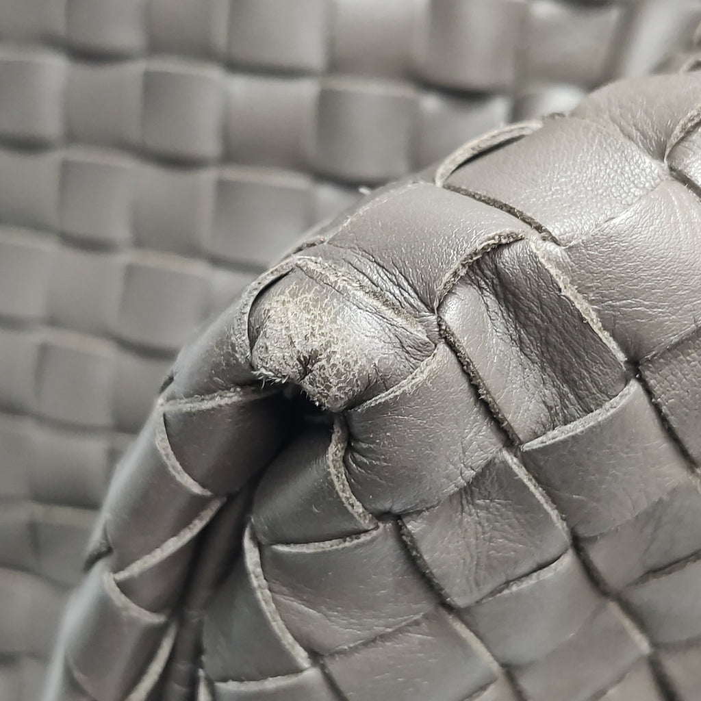 Bottega Veneta Intrecciato Sloane Shoulder Bag Gray