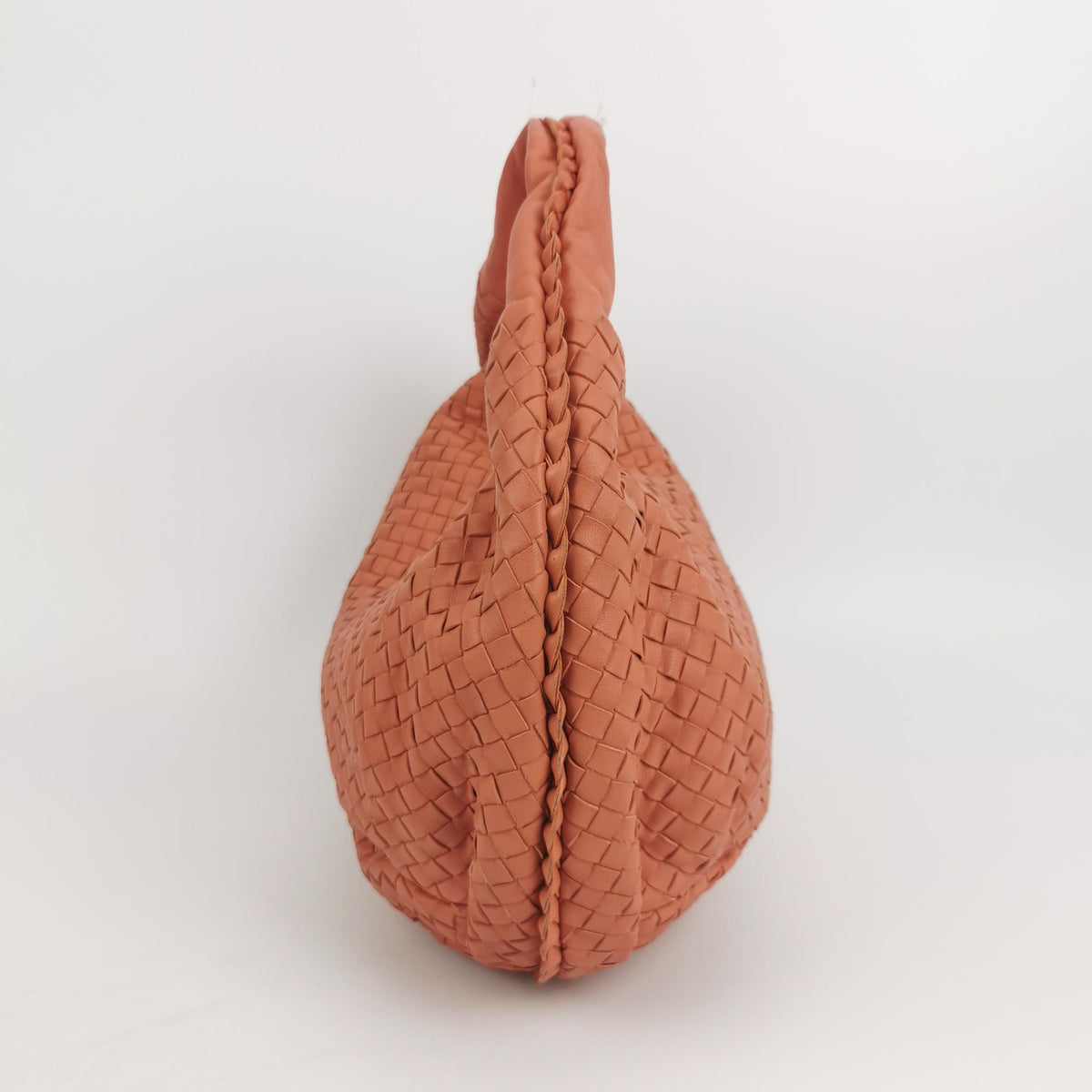 Bottega Veneta Intrecciato Belly Hobo Small Salmon Peach