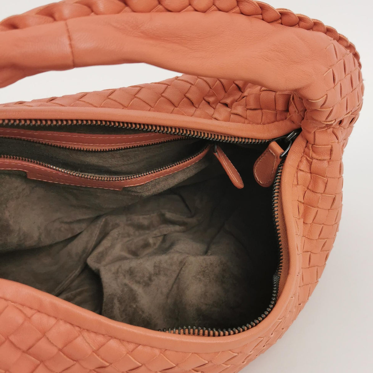 Bottega Veneta Intrecciato Belly Hobo Small Salmon Peach