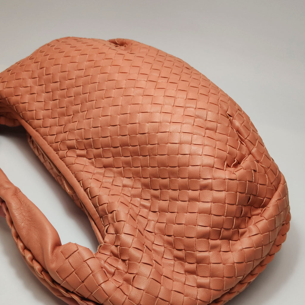 Bottega Veneta Intrecciato Belly Hobo Small Salmon Peach