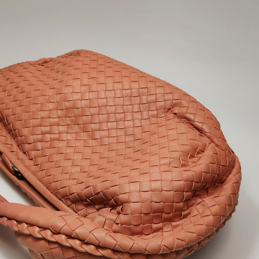 Bottega Veneta Intrecciato Belly Hobo Small Salmon Peach