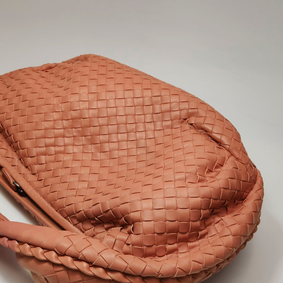 Bottega Veneta Intrecciato Belly Hobo Small Salmon Peach
