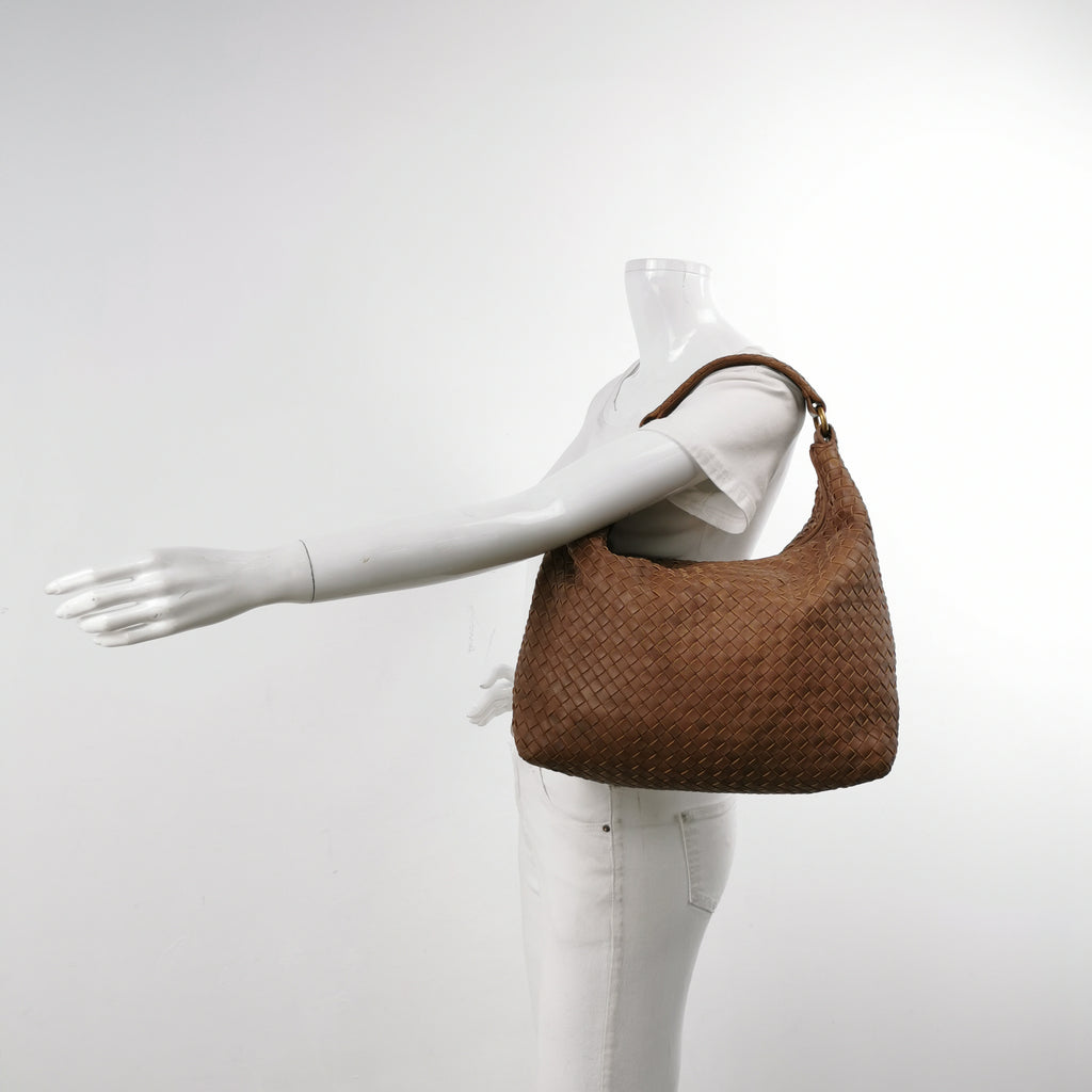 Bottega Veneta Pyramid Hobo Brown