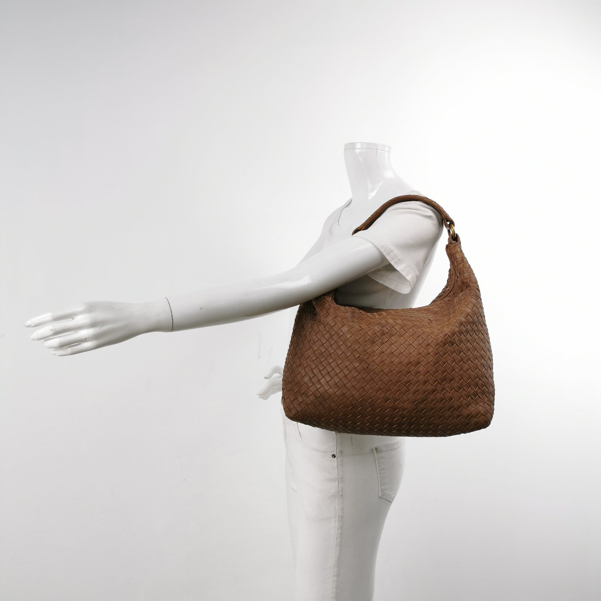 Bottega Veneta Pyramid Hobo Brown