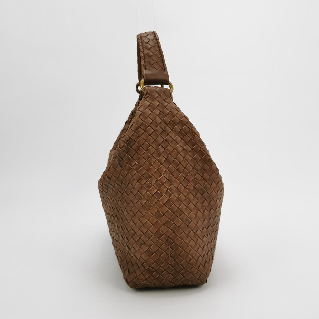 Bottega Veneta Pyramid Hobo Brown